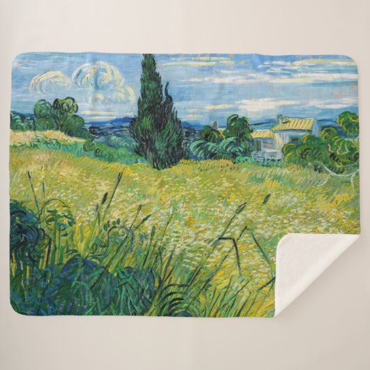 Vincent van Gogh - Grünes Weizenfeld mit Cypress Sherpadecke (Vorderseite (Horizontal))