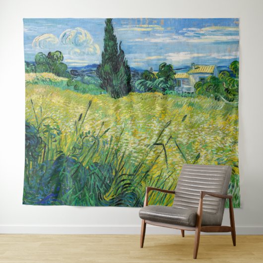Vincent van Gogh - Grünes Weizenfeld mit Cypress Wandteppich (Beispiel (Horizontal))