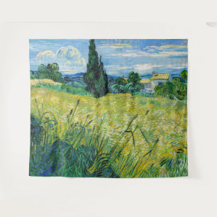 Vincent van Gogh - Grünes Weizenfeld mit Cypress Wandteppich
