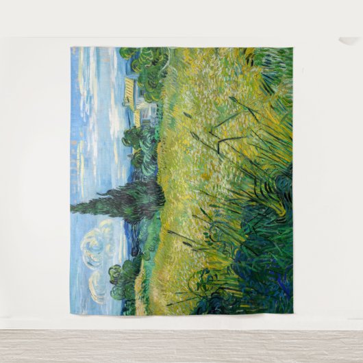 Vincent van Gogh - Grünes Weizenfeld mit Cypress Wandteppich (Vorderseite)