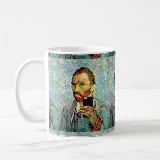 Vincent Van Gogh Handy Selfie Selbstportrait Kaffeetasse (Links)