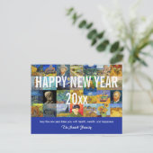 Vincent van Gogh - Happy New Year Patchwork Postkarte (Stehend Vorderseite)