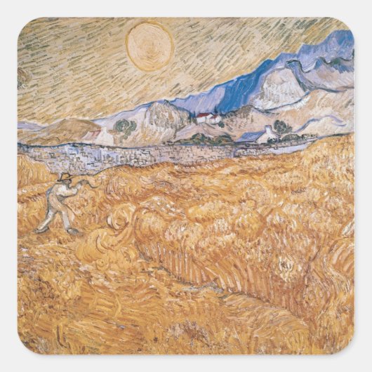 Vincent van Gogh | Harvester Quadratischer Aufkleber (Vorderseite)