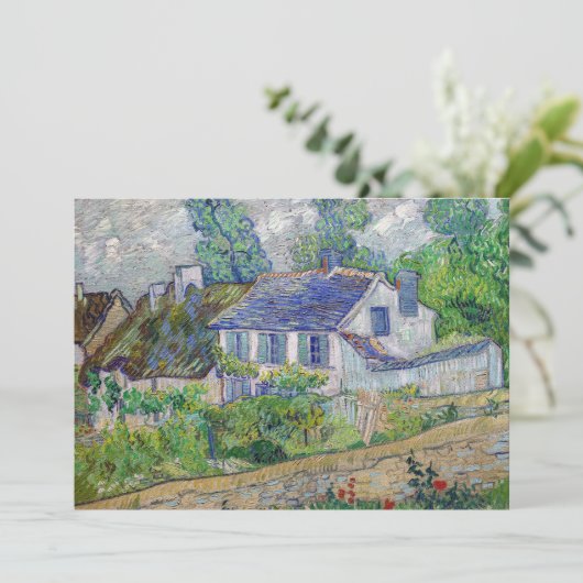 Vincent van Gogh - Häuser in Auvers Dankeskarte (Stehend Vorderseite)