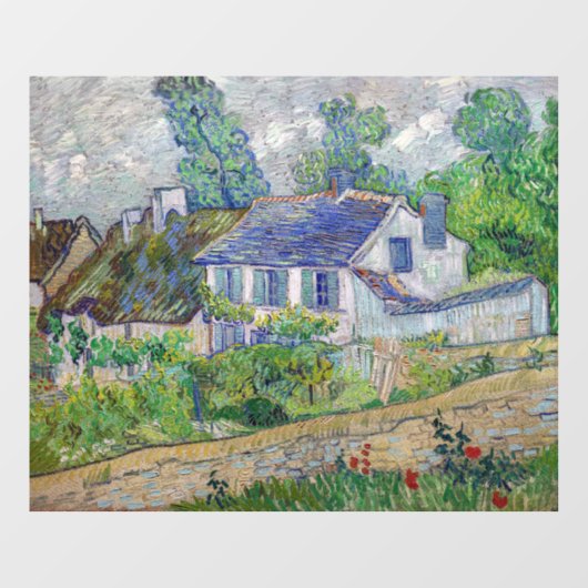 Vincent van Gogh - Häuser in Auvers Fensteraufkleber (Blatt)