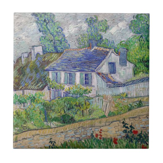 Vincent van Gogh - Häuser in Auvers Fliese (Vorderseite)