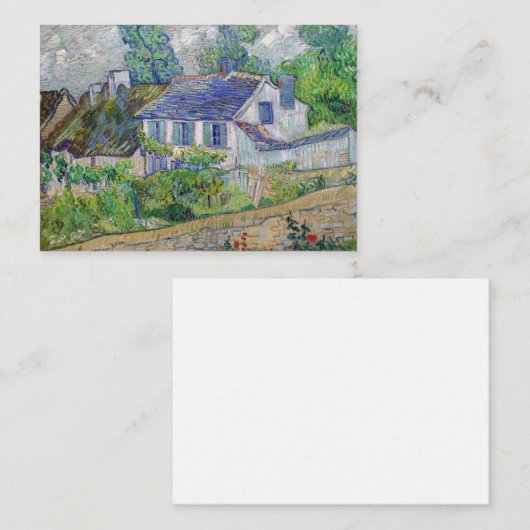Vincent van Gogh - Häuser in Auvers Mitteilungskarte (Vorne/Hinten)