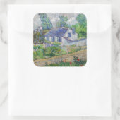 Vincent van Gogh - Häuser in Auvers Quadratischer Aufkleber (Tasche)