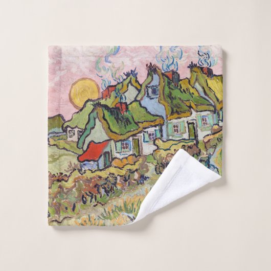 Vincent van Gogh - Häuser und Abbildung Badhandtuch Set (Waschlappen)