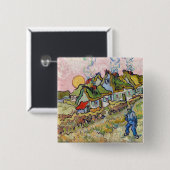 Vincent van Gogh - Häuser und Abbildung Button (Vorne & Hinten)