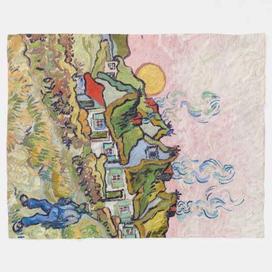 Vincent van Gogh - Häuser und Abbildung Fleecedecke (Vorderseite (Horizontal))