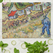 Vincent van Gogh - Häuser und Abbildung Geschirrtuch (Gefaltet)
