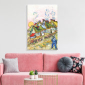 Vincent van Gogh - Häuser und Abbildung Leinwanddruck (Insitu (Wohnzimmer))