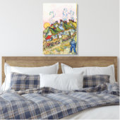 Vincent van Gogh - Häuser und Abbildung Leinwanddruck (Insitu (Schlafzimmer))