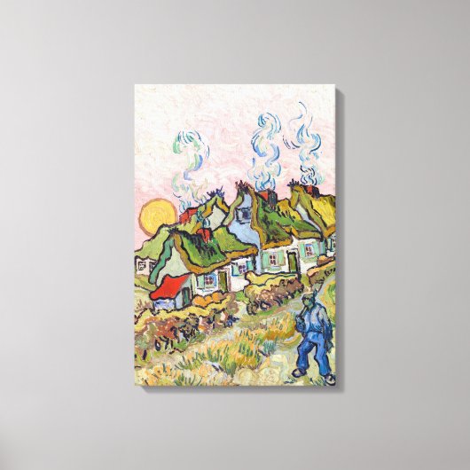 Vincent van Gogh - Häuser und Abbildung Leinwanddruck (Vorderseite)