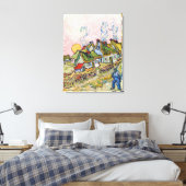 Vincent van Gogh - Häuser und Abbildung Leinwanddruck (Insitu (Schlafzimmer))