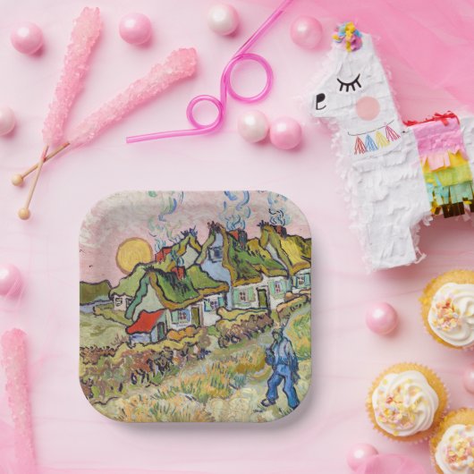 Vincent van Gogh - Häuser und Abbildung Pappteller (Party)