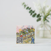 Vincent van Gogh - Häuser und Abbildung - QR-Code Quadratische Visitenkarte (Stehend Vorderseite)