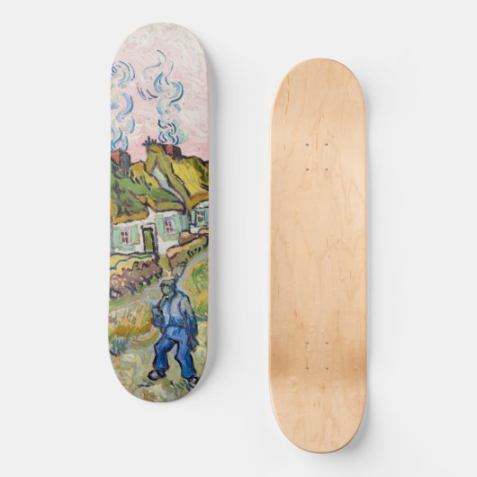 Vincent van Gogh - Häuser und Abbildung Skateboard (Vorderseite)