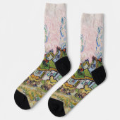 Vincent van Gogh - Häuser und Abbildung Socken (Linkes Detail)