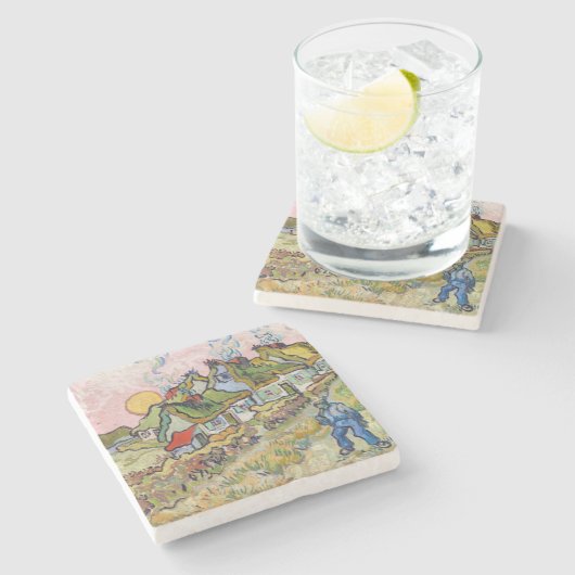 Vincent van Gogh - Häuser und Abbildung Steinuntersetzer (Seitenansicht)