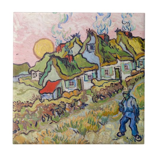 Vincent van Gogh - Häuser und Figur Fliese (Vorderseite)