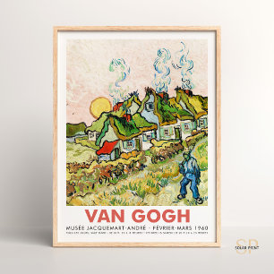Vincent van Gogh Häuser und Figur Kunstprint Retro Poster