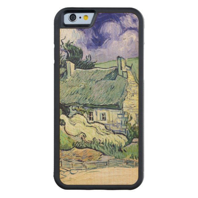 Vincent van Gogh | Hütte in Cordeville Carved Wood iPhone Hülle (Rückseite)