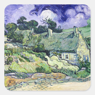 Vincent van Gogh Hütte in Cordeville Quadratischer Aufkleber