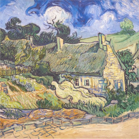Vincent Van Gogh - Hütten in Cordeville Aufkleber (Vorderseite)