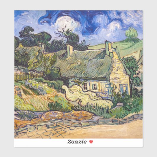 Vincent Van Gogh - Hütten in Cordeville Aufkleber (Blatt)