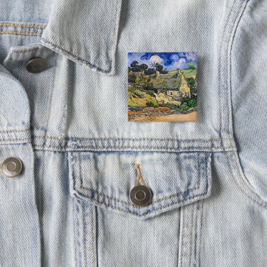 Vincent Van Gogh - Hütten in Cordeville Button (Beispiel)