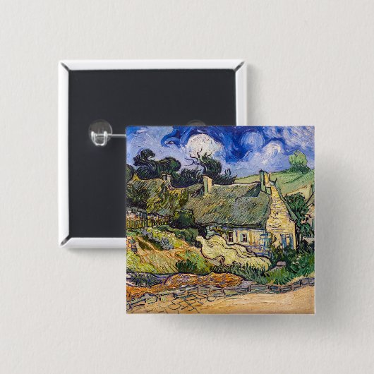Vincent Van Gogh - Hütten in Cordeville Button (Vorne & Hinten)