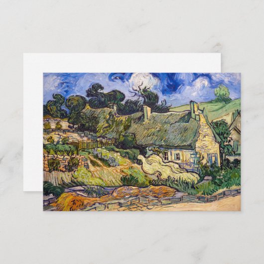Vincent Van Gogh - Hütten in Cordeville Dankeskarte (Vorne/Hinten)