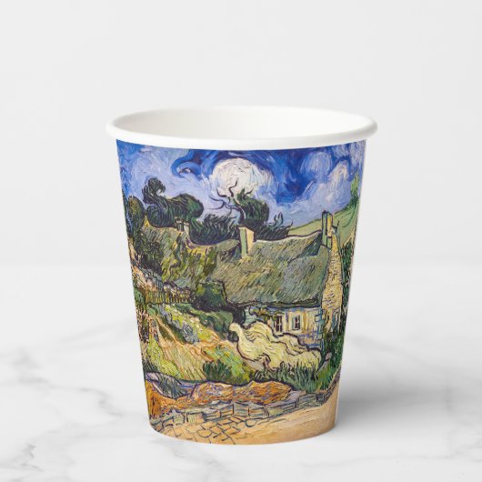 Vincent Van Gogh - Hütten in Cordeville Pappbecher (Rückseite)