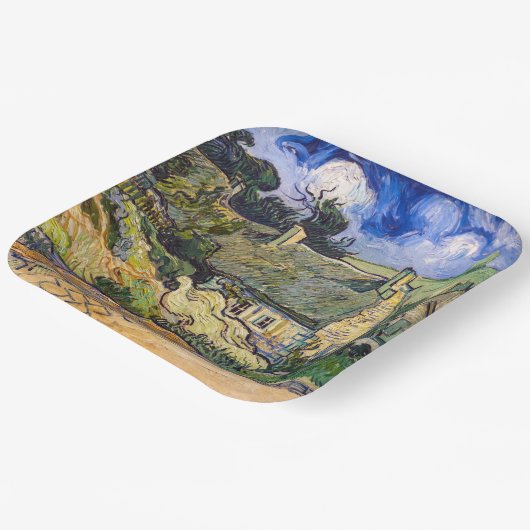 Vincent Van Gogh - Hütten in Cordeville Pappteller (Gewinkelt)