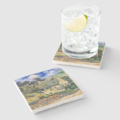 Vincent Van Gogh - Hütten in Cordeville Steinuntersetzer (Seitenansicht)