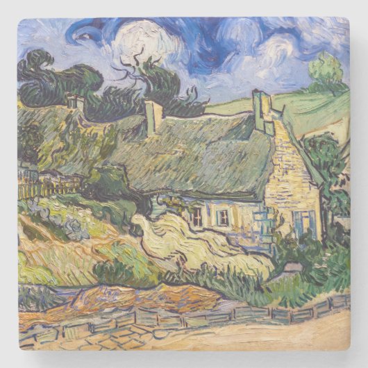 Vincent Van Gogh - Hütten in Cordeville Steinuntersetzer (Vorderseite)