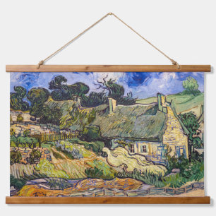 Vincent Van Gogh - Hütten in Cordeville Wandteppich Mit Holzrahmen