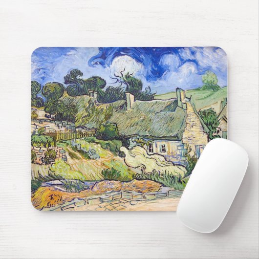 Vincent van Gogh - Hütten mit Thatched Dächern Mousepad (Mit Mouse)