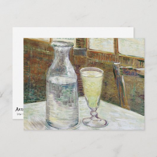 Vincent Van Gogh immer noch mit Absinth Fine Art Postkarte (Vorne/Hinten)