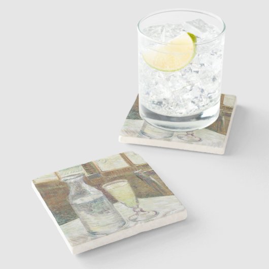 Vincent Van Gogh immer noch mit Absinth Fine Art Steinuntersetzer (Seitenansicht)