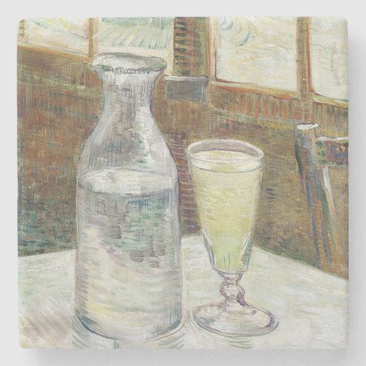 Vincent Van Gogh immer noch mit Absinth Fine Art Steinuntersetzer (Vorderseite)
