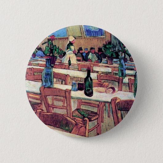 Vincent Van Gogh - Innenraum eines Restaurants Button (Vorderseite)