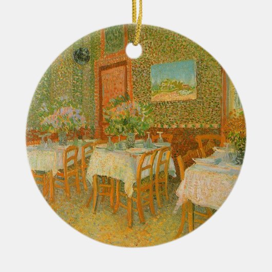 Vincent van Gogh - Inneres eines Restaurants Keramik Ornament (Vorne)