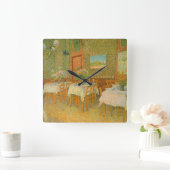 Vincent van Gogh - Inneres eines Restaurants Quadratische Wanduhr (Zuhause)