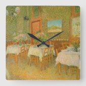 Vincent van Gogh - Inneres eines Restaurants Quadratische Wanduhr (Vorderseite)