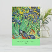 Vincent van Gogh, Ire Menükarte (Stehend Vorderseite)