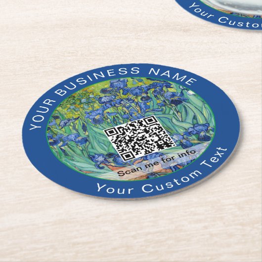 Vincent Van Gogh - Ire - QR-Code Runder Pappuntersetzer (Angewinkelt)