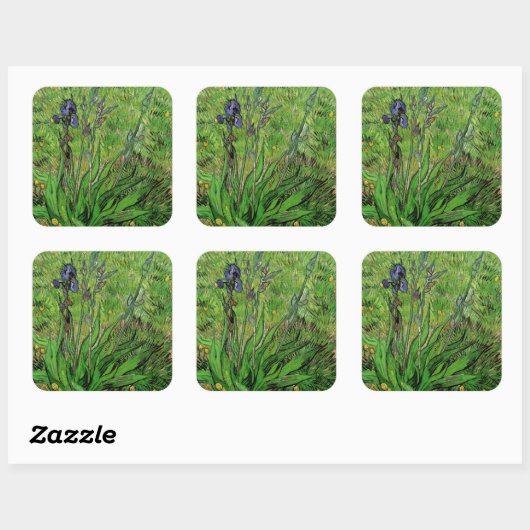 Vincent van Gogh - Iris Quadratischer Aufkleber (Blatt)